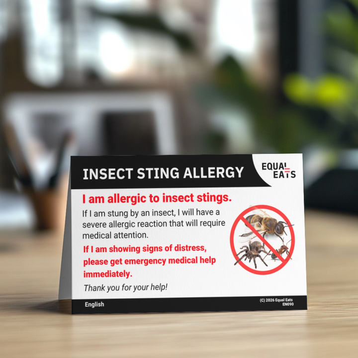 Insect Sting Allergy Printable Card (PDF Download)