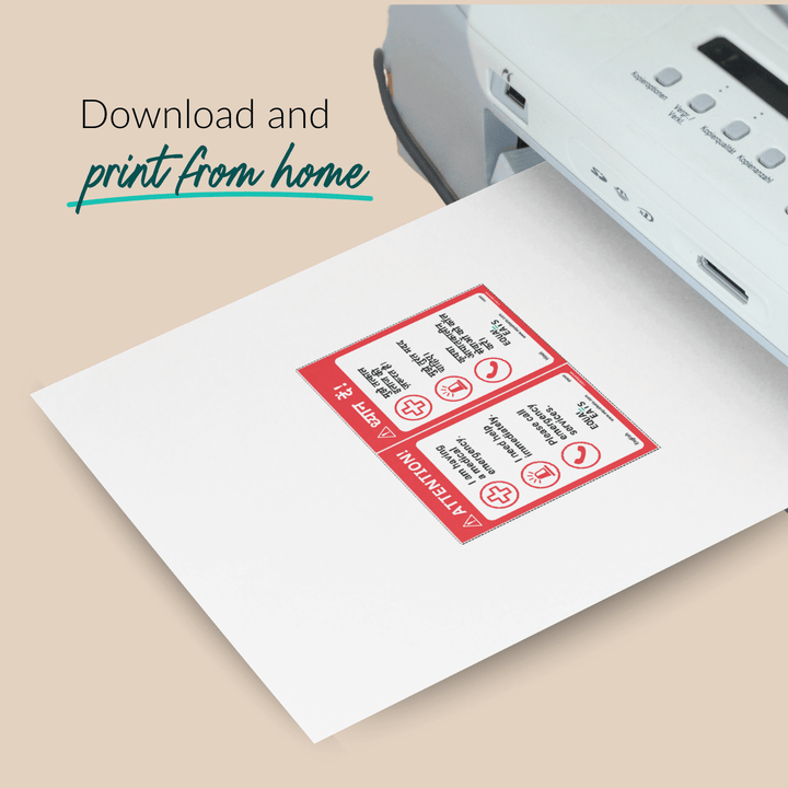 Printable Emergency Card (PDF Download)