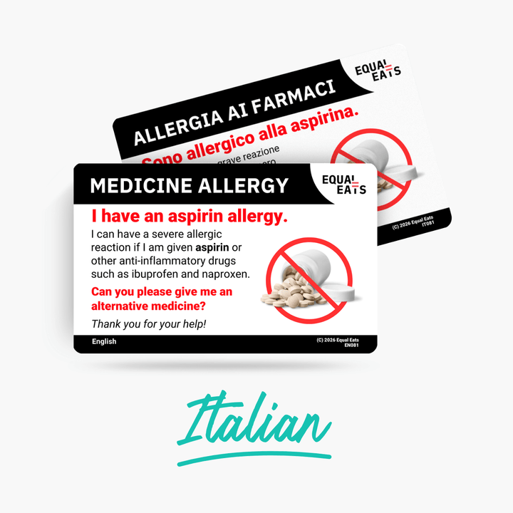 Italian Aspirin Allergy Card