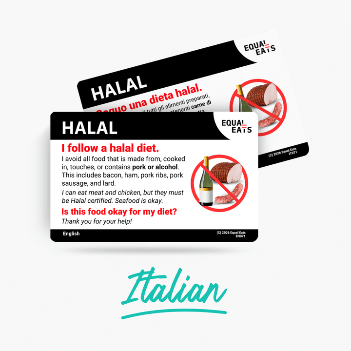 Italian Halal Diet Card