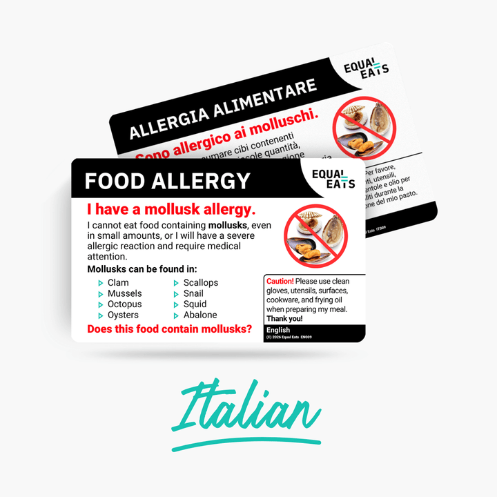 Italian Mollusk Allergy Card