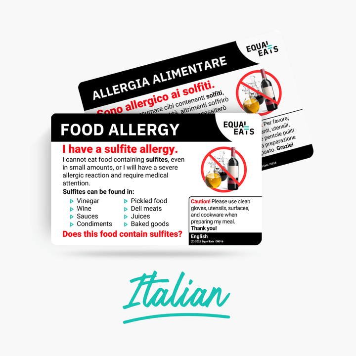 Italian Sulfite Allergy Card