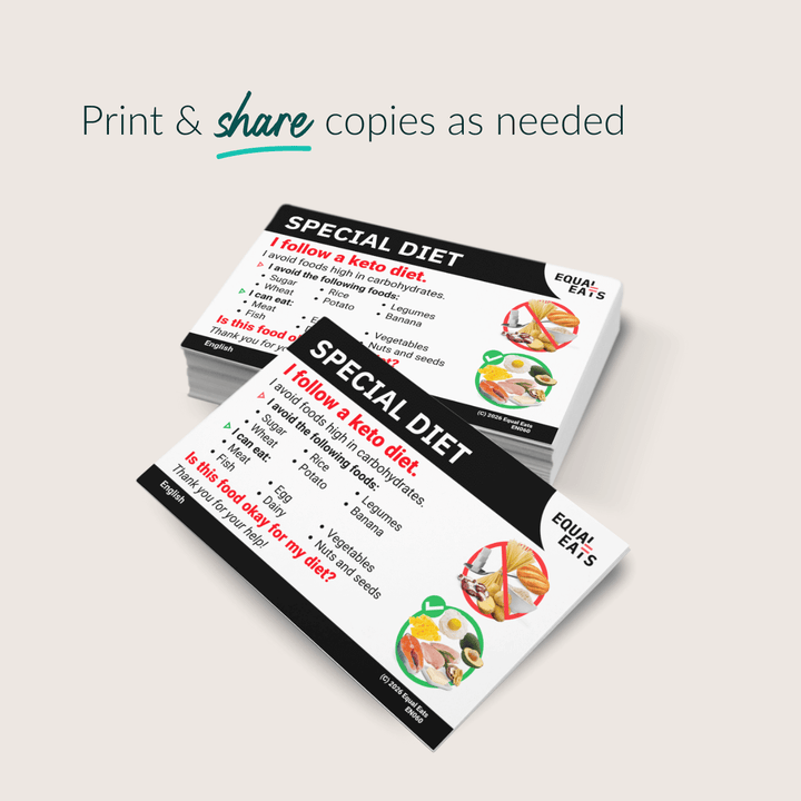 Printable Keto Diet Card (PDF Download)