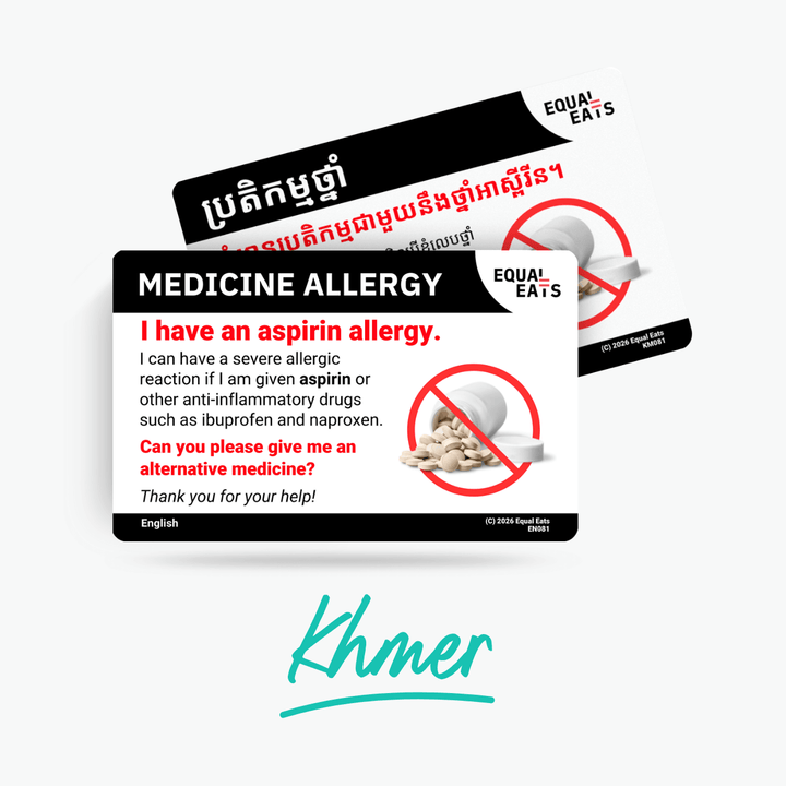 Khmer Aspirin Allergy Card