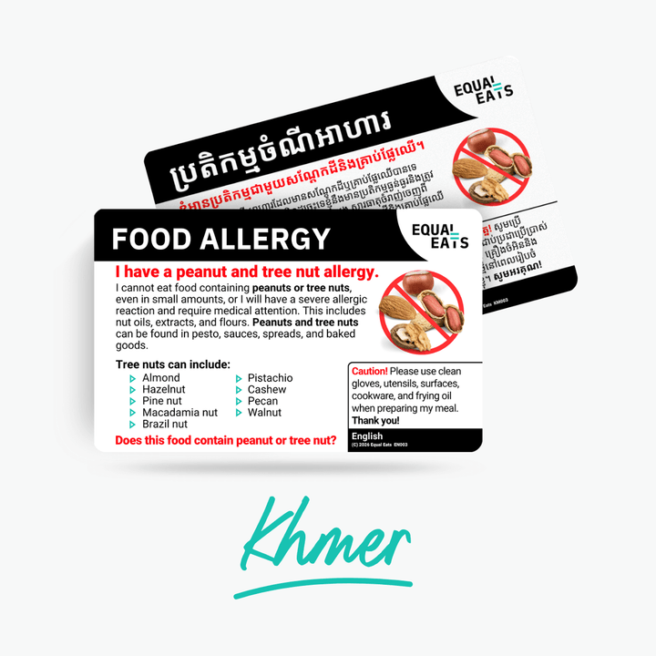 Khmer Peanut and Tree Nut Allergy Card