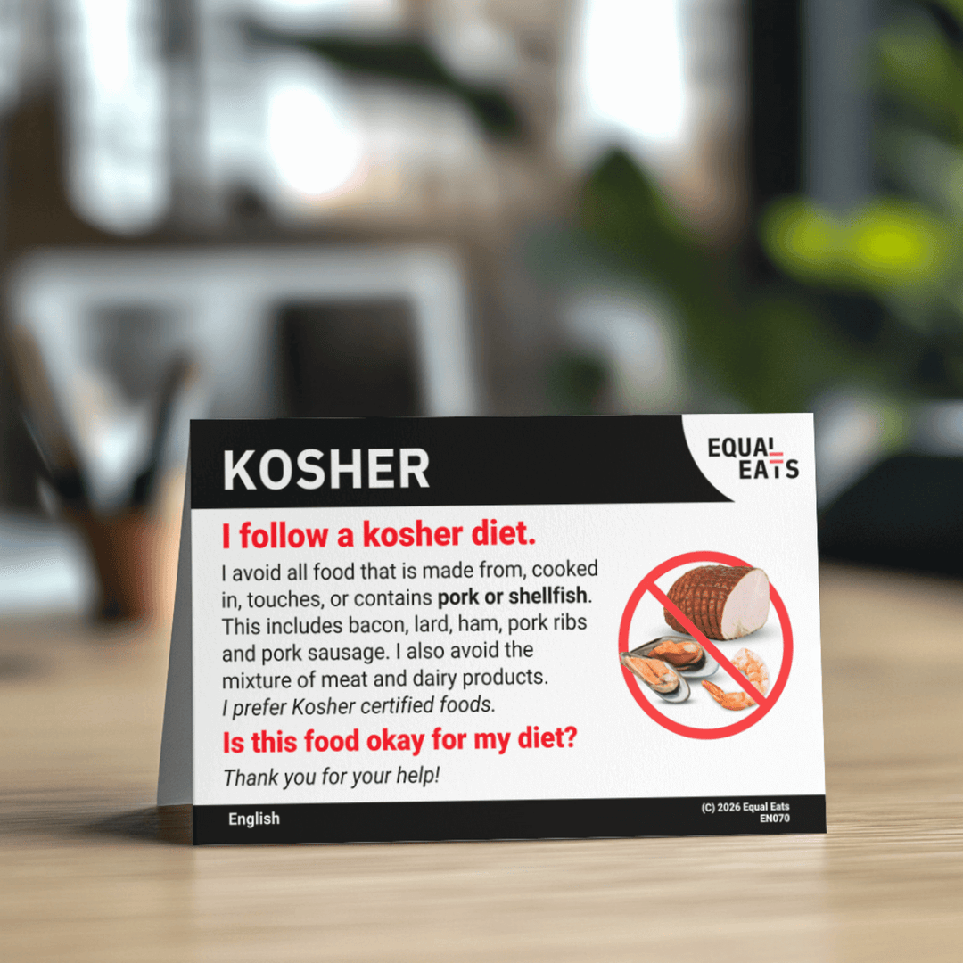 Kosher Diet Printable Card (PDF Download)