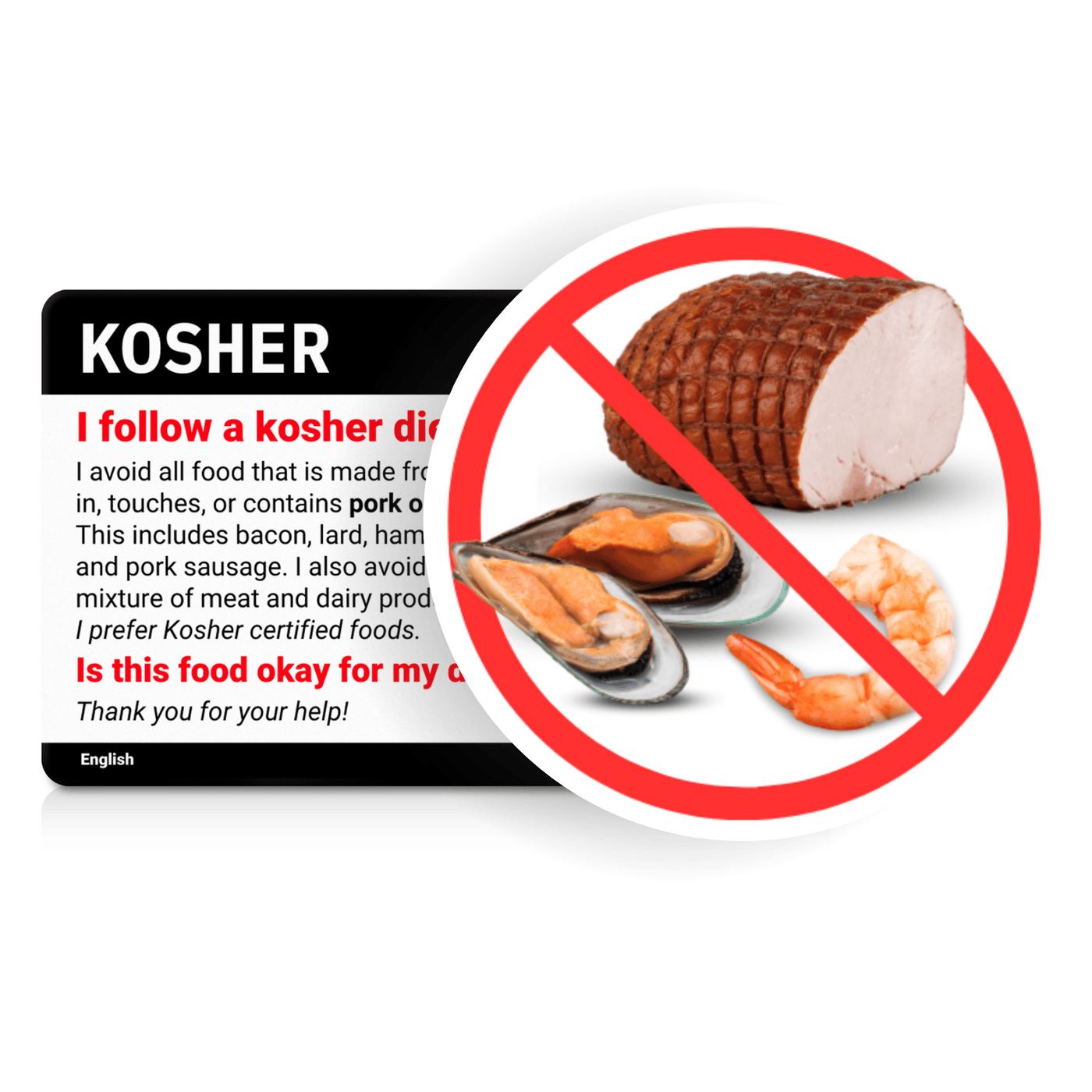 Kosher Food Chef Card for Restaurants