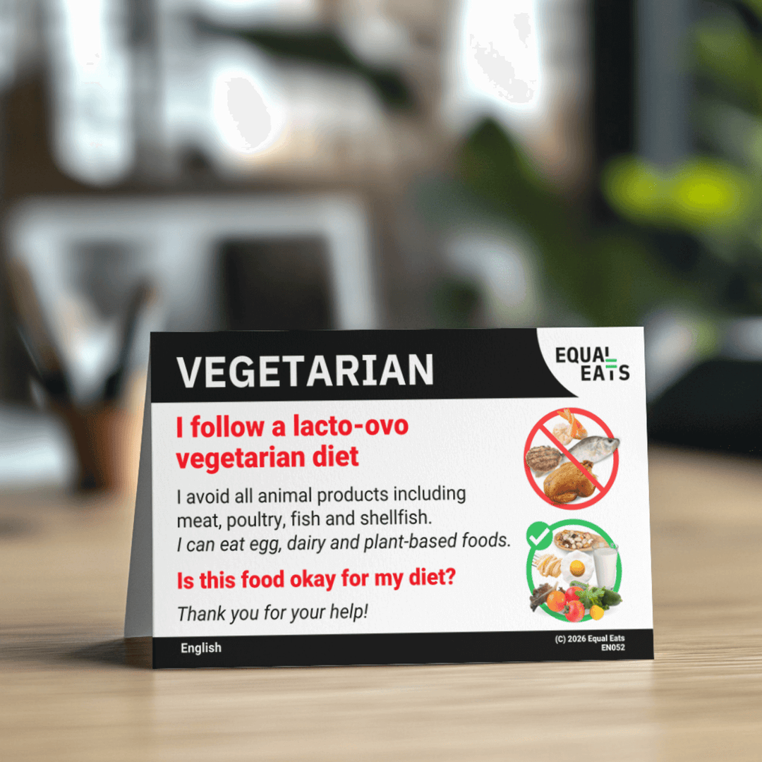 Lacto Ovo Vegetarian Diet Printable Card (PDF Download)