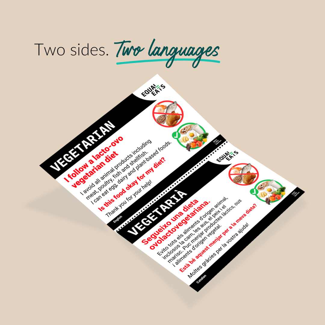 Lacto Ovo Vegetarian Diet Printable Card (PDF Download)