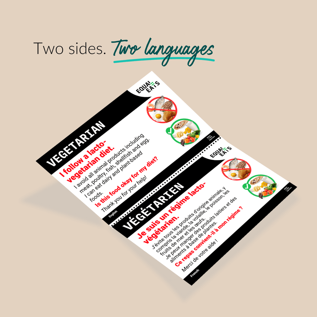 Lacto Vegetarian Diet Printable Card (PDF Download)