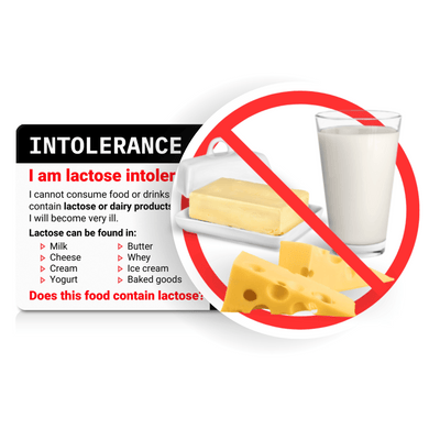 Lactose Intolerance Alert Card by Equal Eats