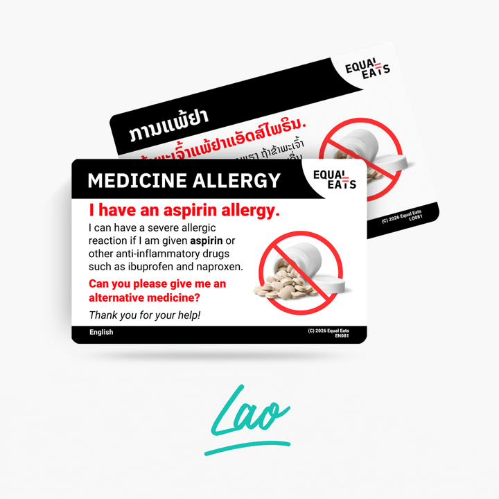 Lao Aspirin Allergy Card