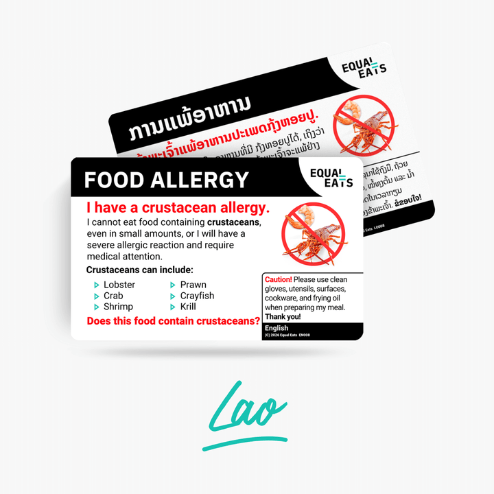 Lao Crustacean Allergy Card