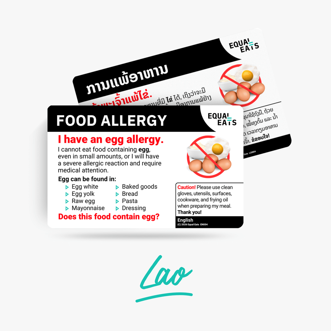 Lao Egg Allergy Card