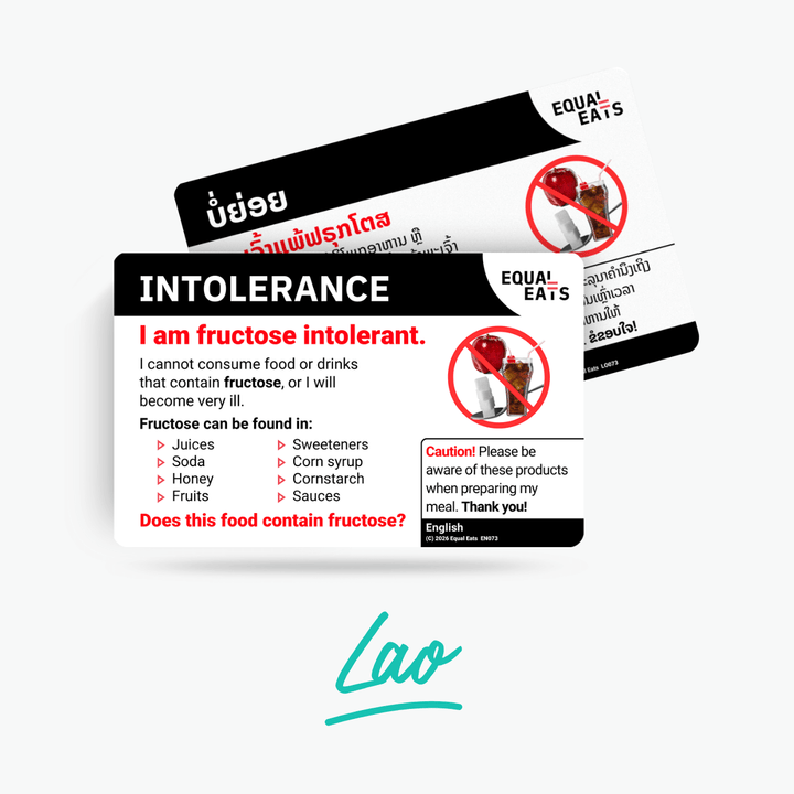 Lao Fructose Intolerance Card