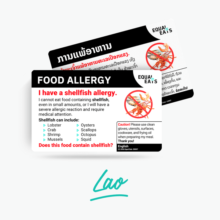 Lao Shellfish Allergy Card
