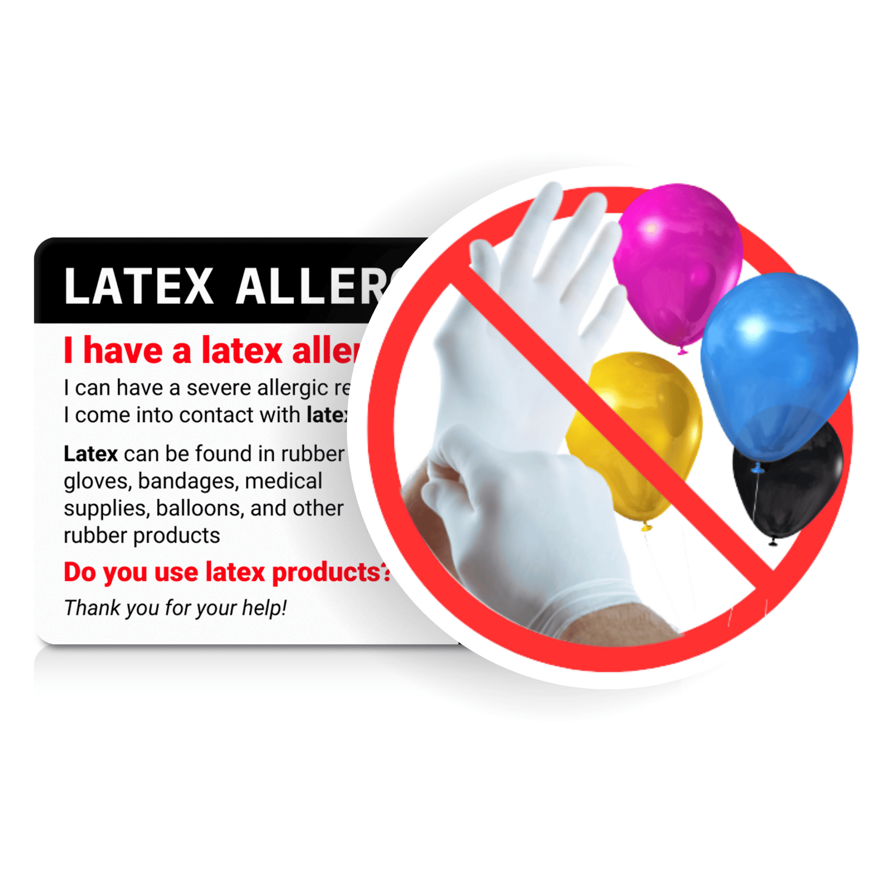 Latex Allergy Card, Your Latex Allergy Understood