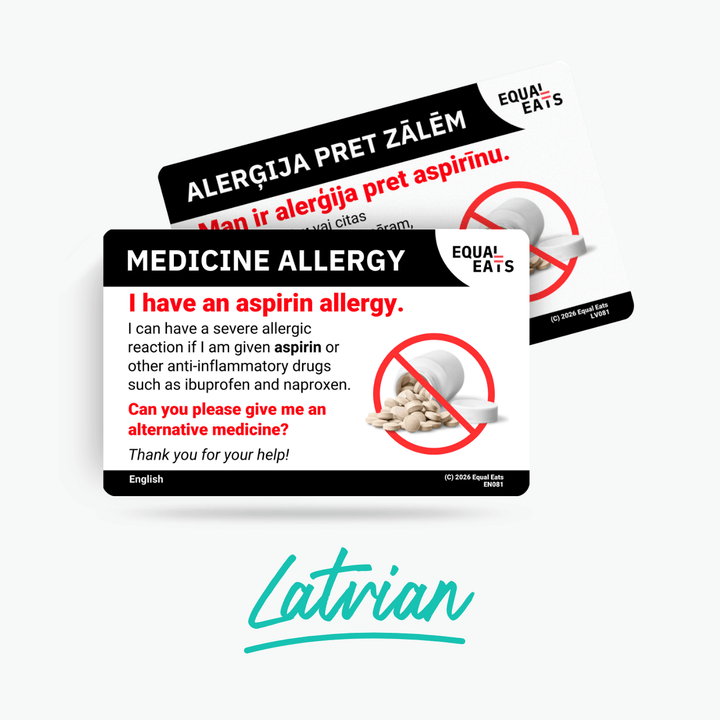 Latvian Aspirin Allergy Card