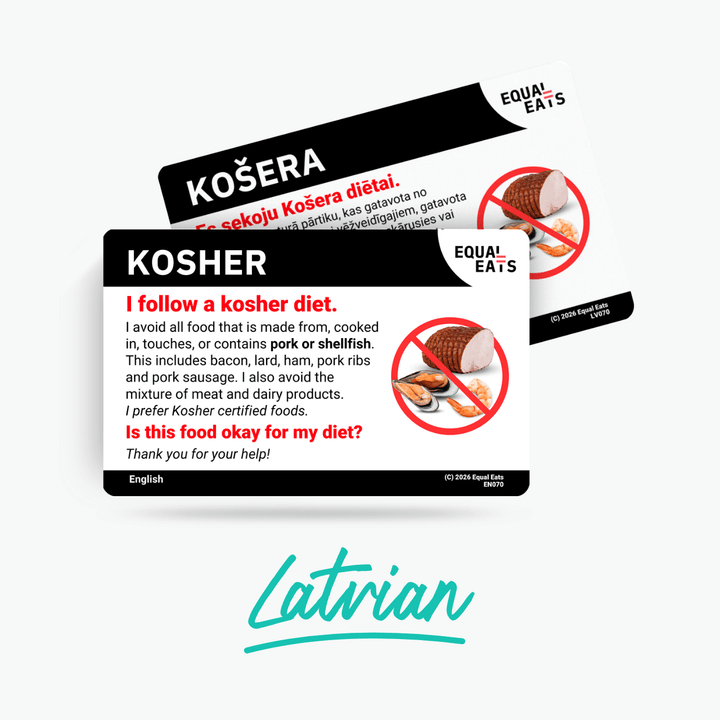 Latvian Kosher Diet Card