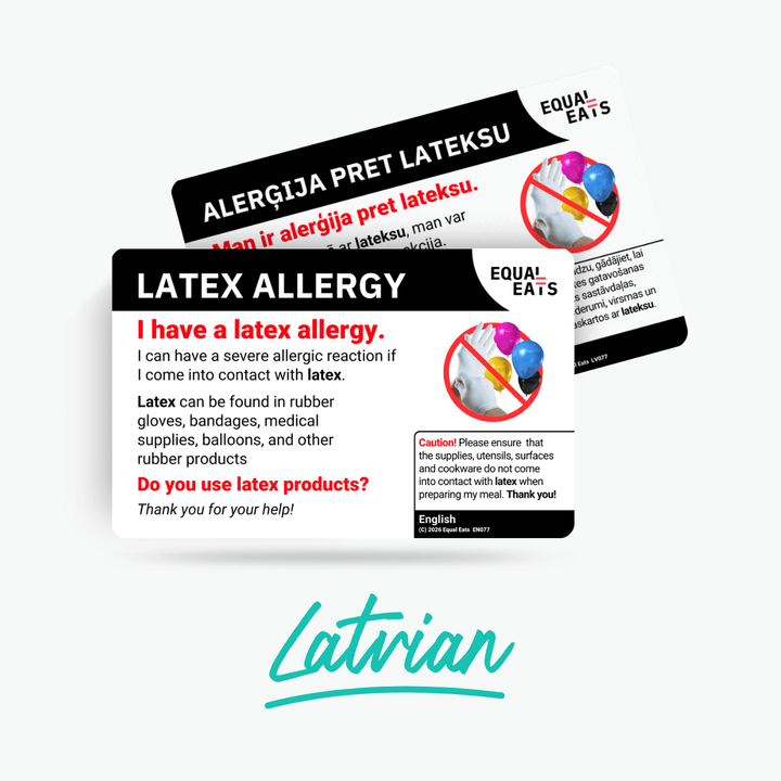Latvian Latex Allergy Card