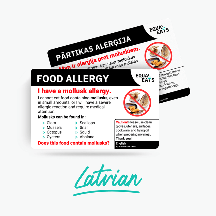 Latvian Mollusk Allergy Card