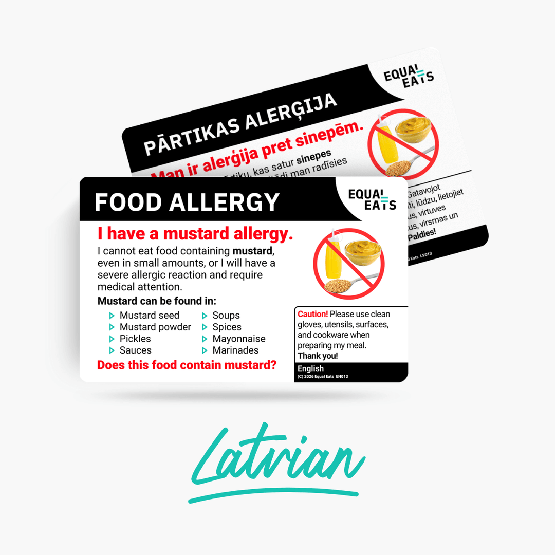 Latvian Mustard Allergy Card