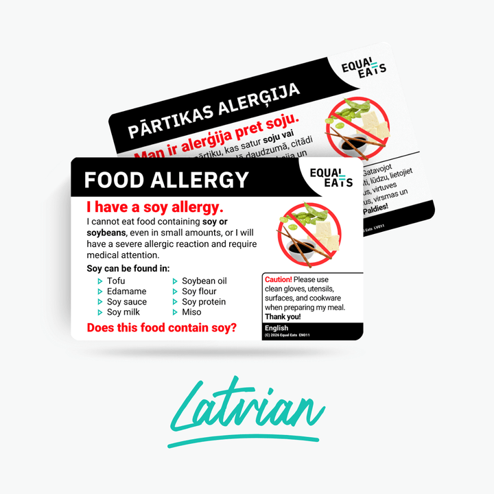 Latvian Soy Allergy Card