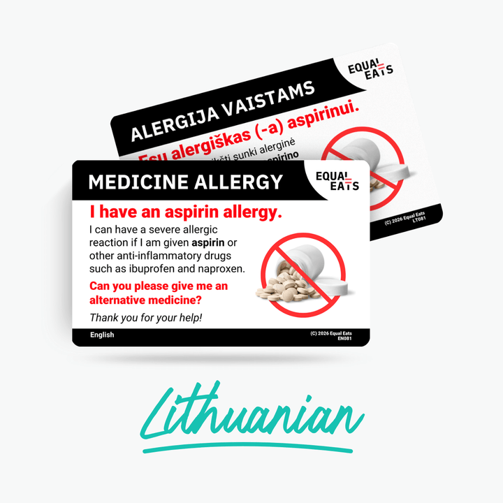 Lithuanian Aspirin Allergy Card