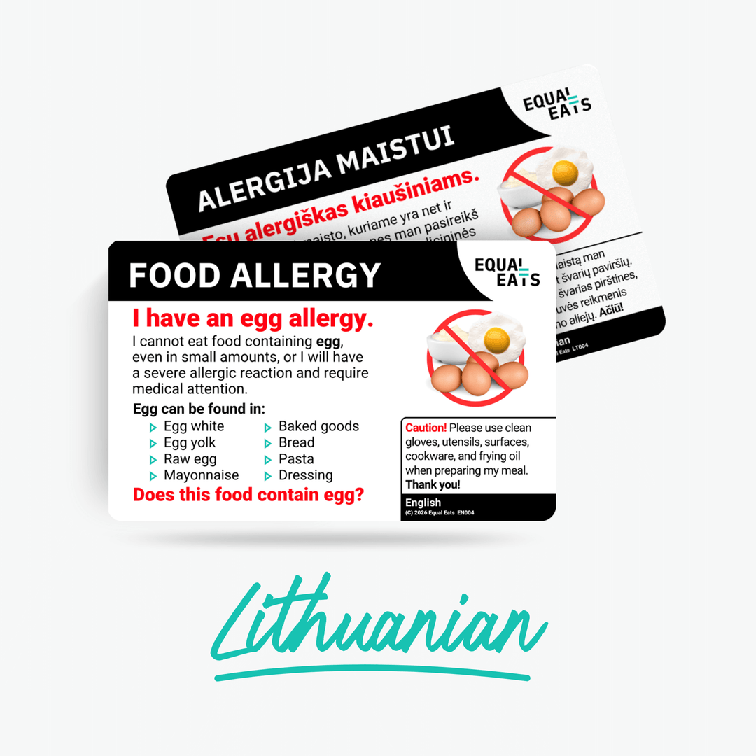 Lithuanian Egg Allergy Card