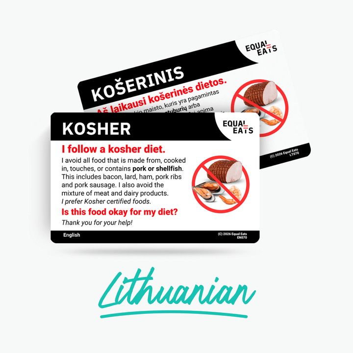 Lithuanian Kosher Diet Card