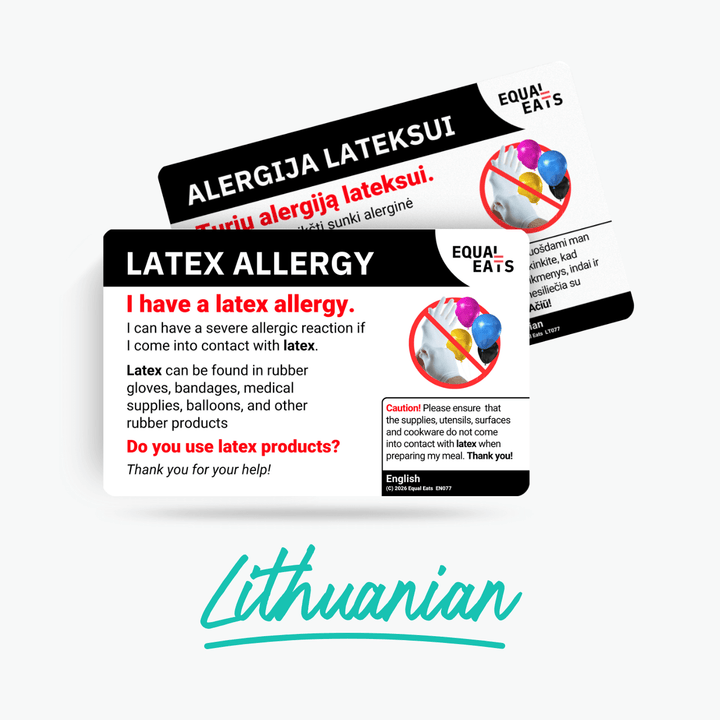 Lithuanian Latex Allergy Card