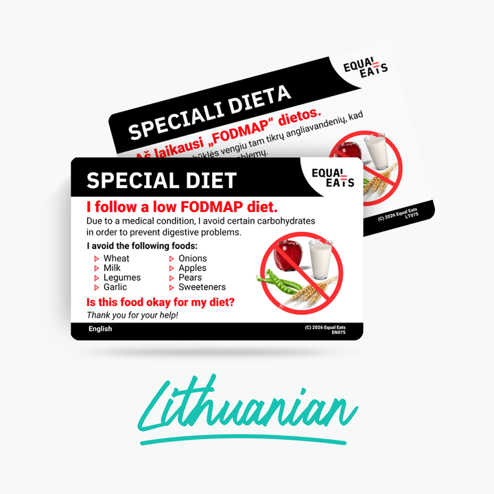 Lithuanian Low FODMAP Card