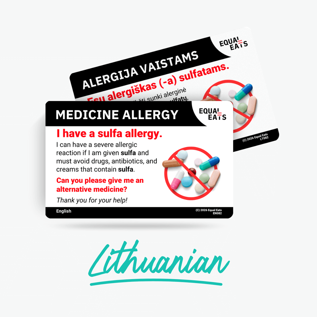 Lithuanian Sulfa Allergy Card
