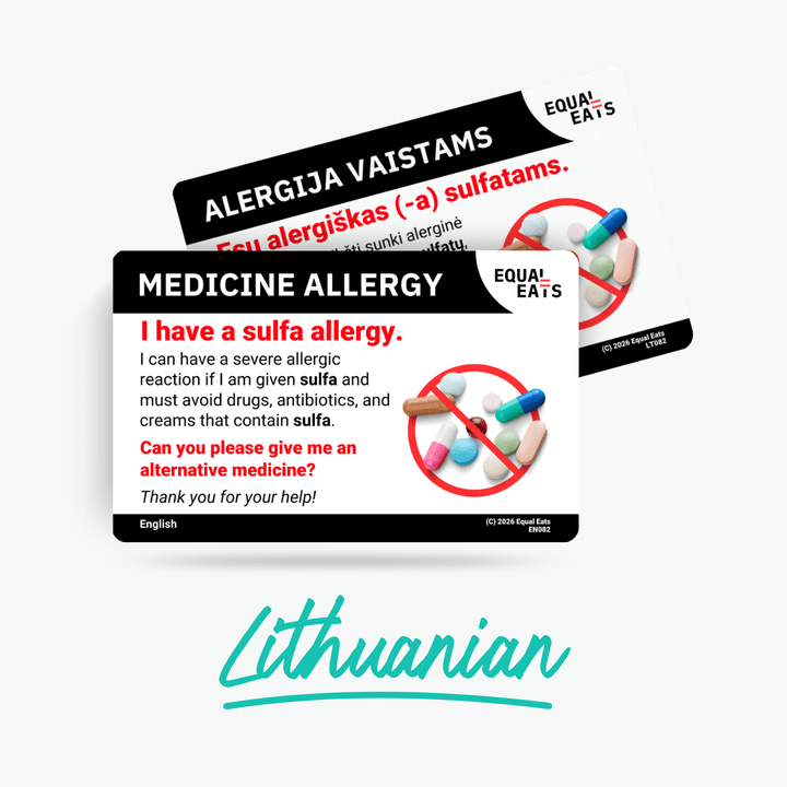 Lithuanian Sulfa Allergy Card