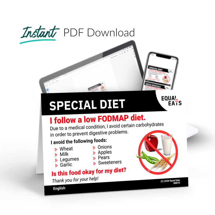 Low FODMAP Diet Printable Card (PDF Download)