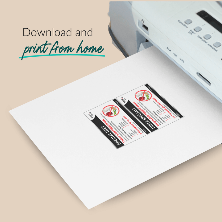 Low FODMAP Diet Printable Card (PDF Download)