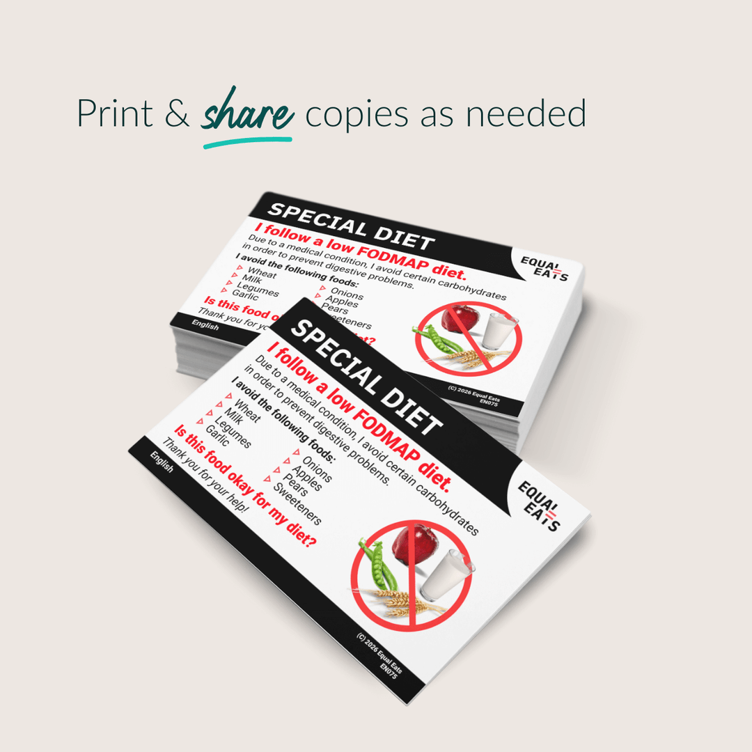 Low FODMAP Diet Printable Card (PDF Download)