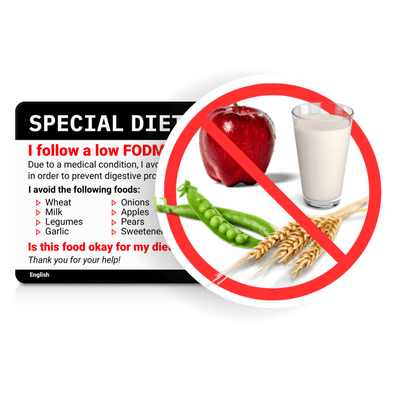 Low FODMAP Diet Food List Card