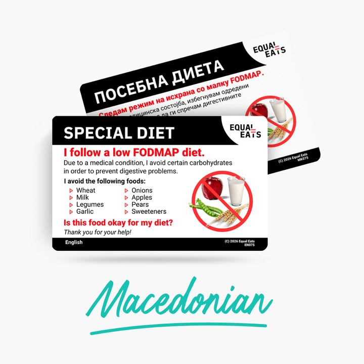 Macedonian Low FODMAP Card