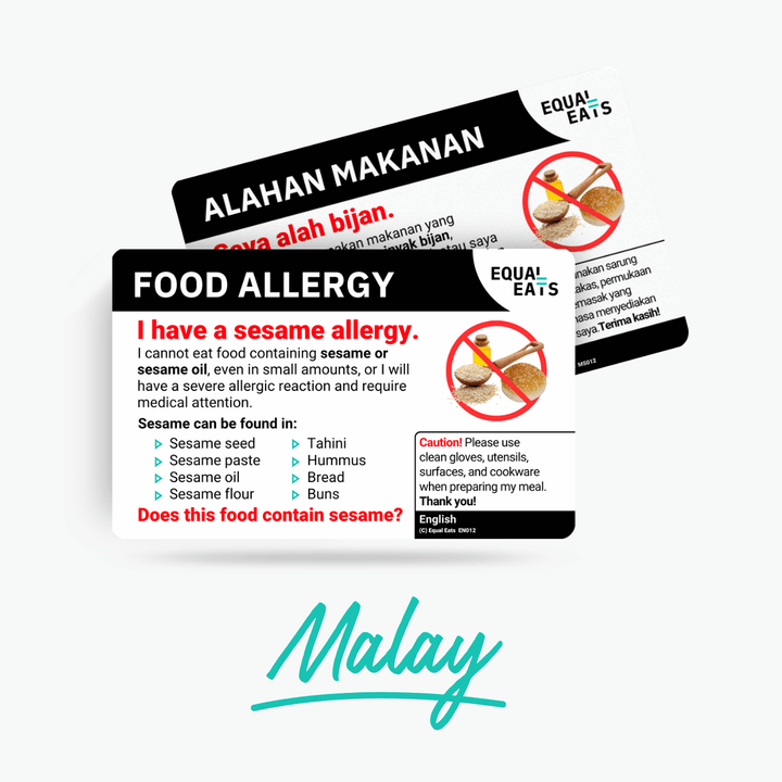 Malay Sesame Allergy Card