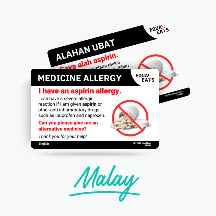 Malay Aspirin Allergy Card