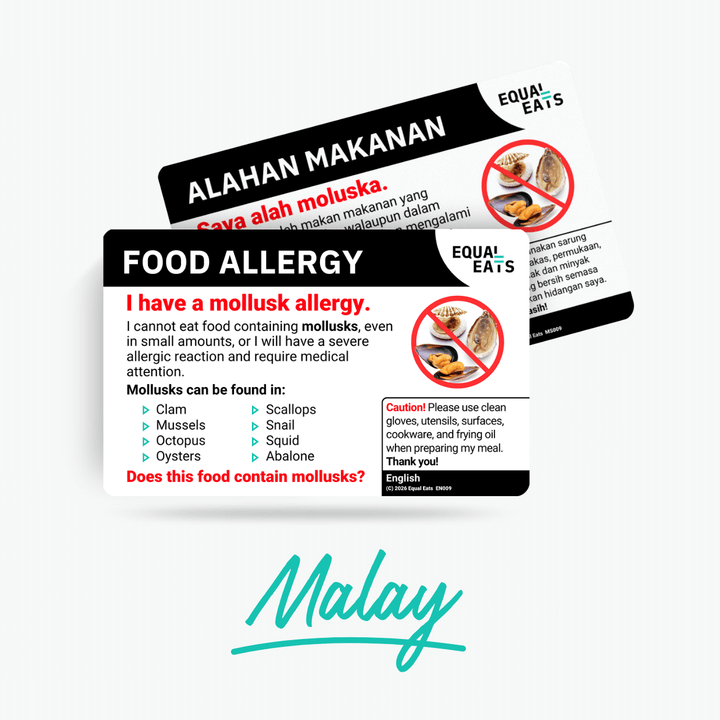 Malay Mollusk Allergy Card