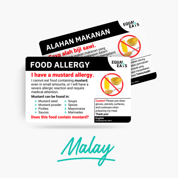 Malay Mustard Allergy Card