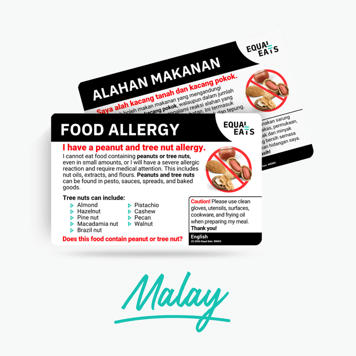 Malay Peanut and Tree Nut Allergy Card