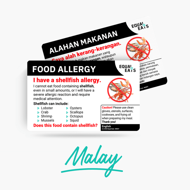Malay Shellfish Allergy Card
