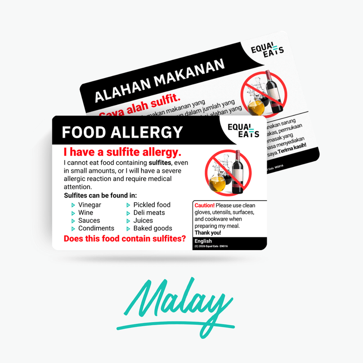 Malay Sulfite Allergy Card