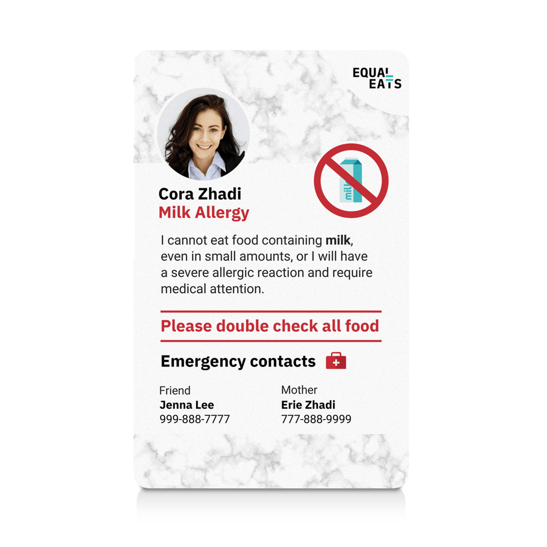 Marble Milk Allergy ID Card (EqualEats)