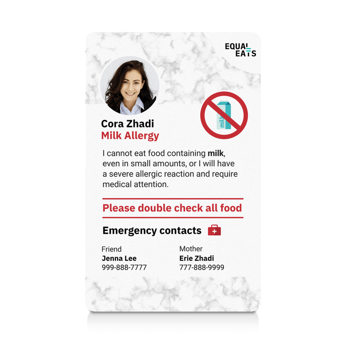 Marble Milk Allergy ID Card (EqualEats)