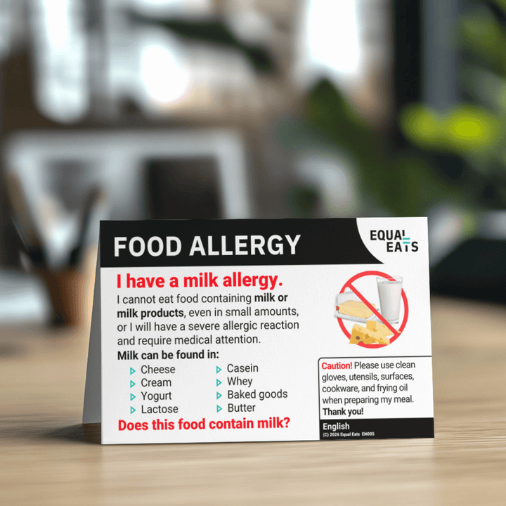 Milk Allergy Printable Card (PDF Download)