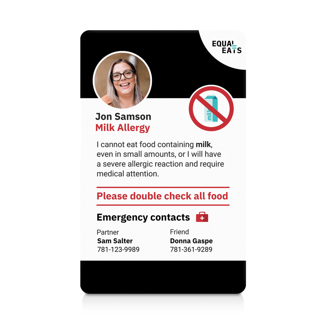 Classic Milk Allergy ID Card (EqualEats)